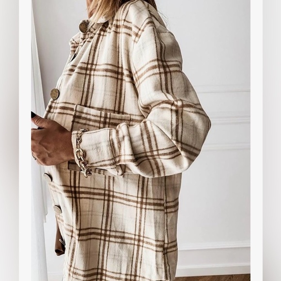 Other - Plaid Button-Up Shirt Jacket